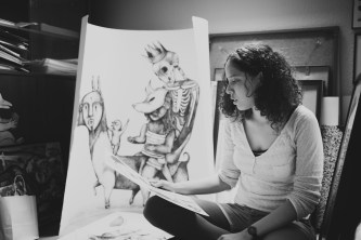 Melissa Fries dans son atelier